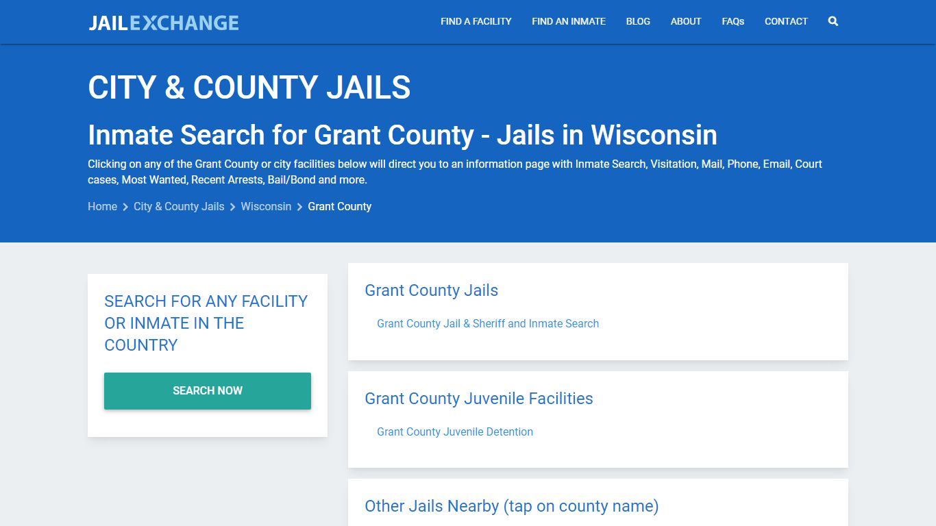 Inmate Search for Grant County | Jails in Wisconsin - Jail Exchange